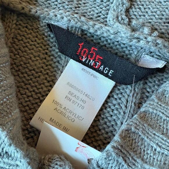 Grey White Argyle Long Sweater Top Dress Cardigan Preppy TwilightCore - Picture 5 of 5